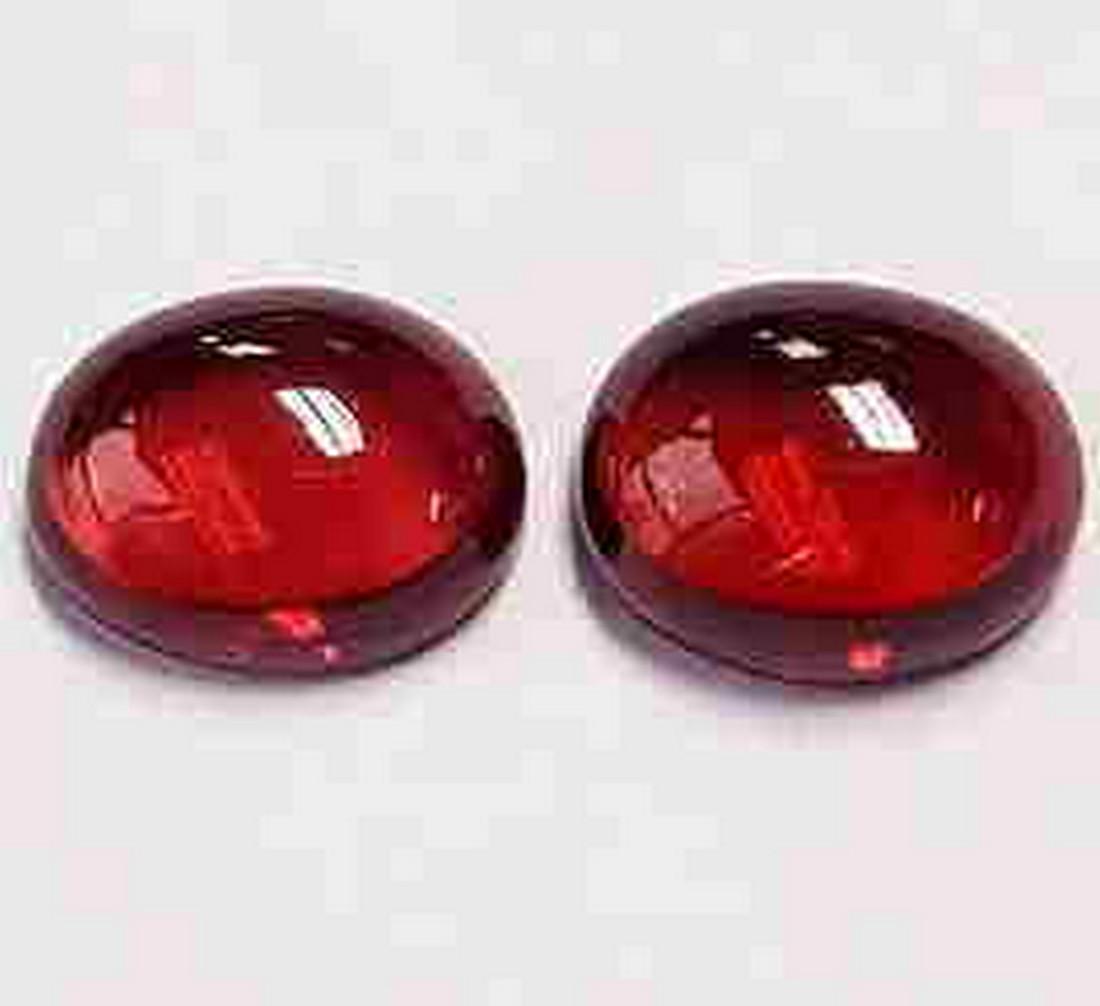 9x7 mm 2 pcs Oval Cabochon AAA Red Mozambique Garnet (1 of 4)