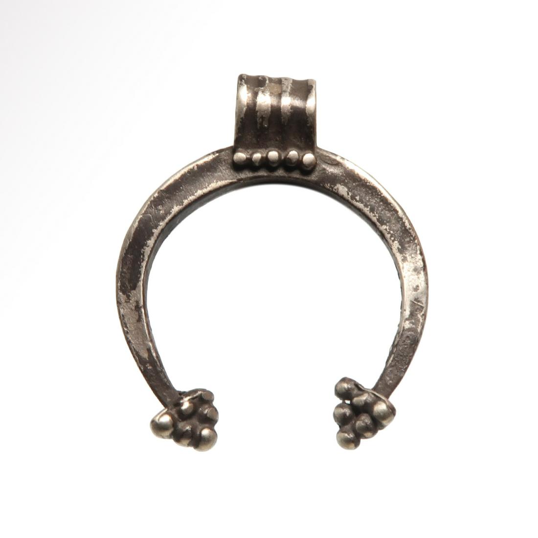 Roman Silver Lunar Crescent Pendant, 2nd Century A.D. (1 of 7)