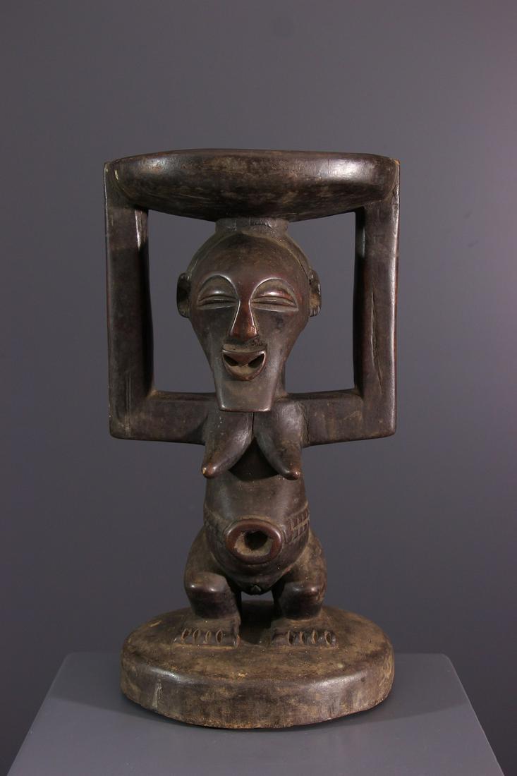 Songye Luhuna caryatid stool - DRC Congo - African Art (1 of 9)