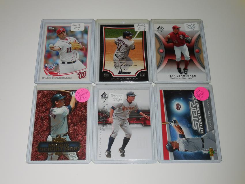 RYAN ZIMMERMAN WASHINGTON NATIONALS BASEBALL CARD LOT (1 of 2)
