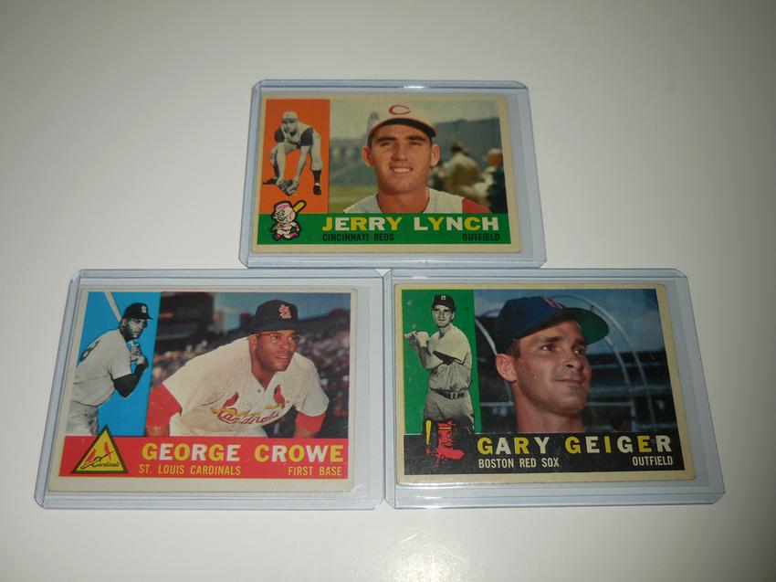 1960 TOPPS BASEBALL 3 CARD VINTAGE LOT (1 of 2)