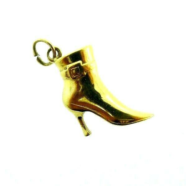 VINTAGE 14k Yellow Gold High Heel Boot Charm: DK Vintage 14k Yellow Gold Boot Charm Ã‚Â· This is a must for a collector. The weight is 2.56 grams. The height with bail is 1 inch. The width is 1/4 of an inch. This is marked and tested for 14k