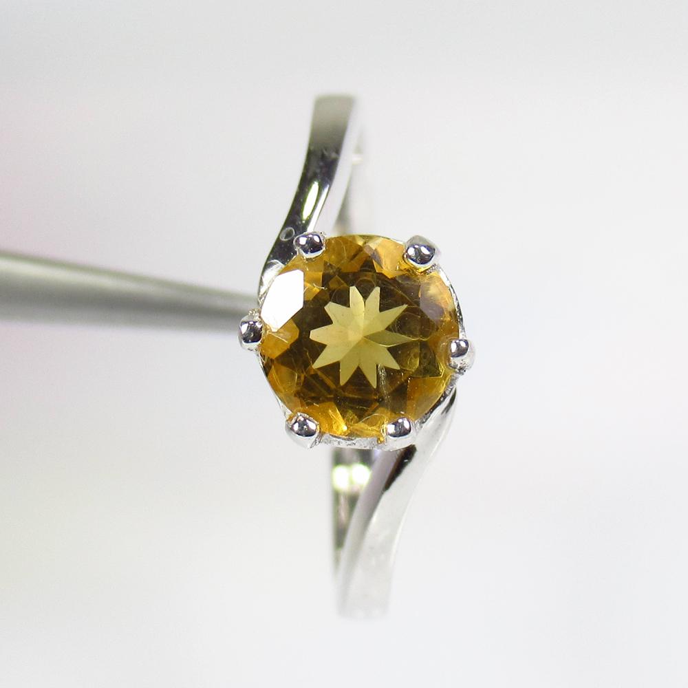 2.07 g 925 Sealed Silver Natural Citrine Ring (1 of 4)