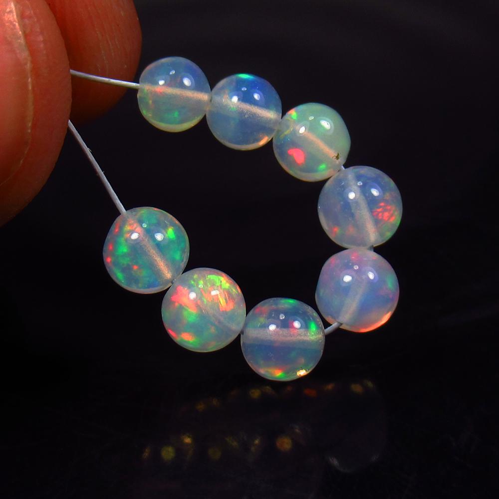3.87 Ctw Natural 8 Drilled Fire Opal Ball Beads (1 of 2)