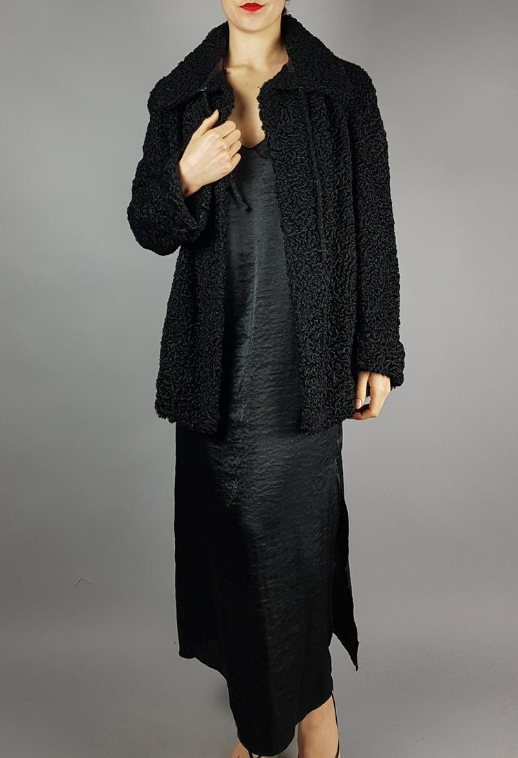 BLACK CURLY LAMB FUR JACKET (1 of 11)