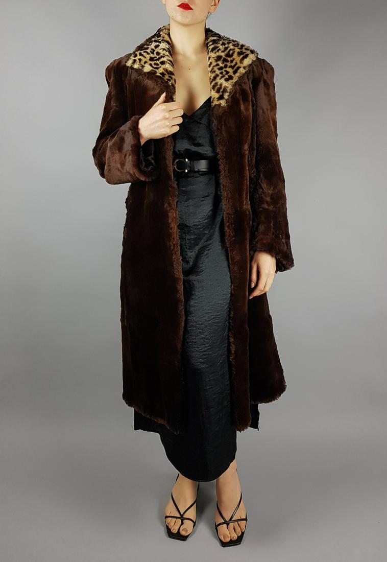 SHEARED BROWN RABBIT FUR COAT (1 of 10)