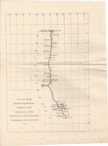 Sketch J No. 2 Reconnoissance of the Western Coast of: Publication Date: 1850 Title: Sketch J No. 2 Reconnoissance of the Western Coast of the United States...1850 Cartographer: BACHE, A.D. Publisher: U.S. COAST SURVEY Height: 8 Width: 5.5 Map showing the