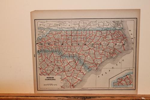1885 Map of North Carolina (1 of 3)