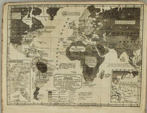 1821 Woodbridge Thematic World Map -- Moral and (1 of 1)