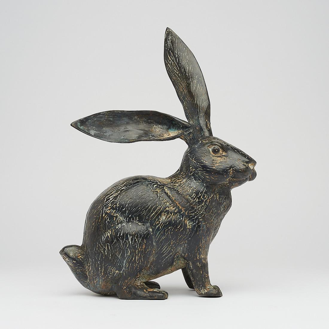 Patinated Bunny Sculpture - Bronze (1 of 9)