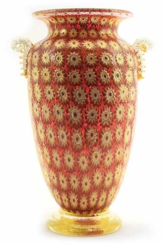 Amedeo Rossetto - Murano glass vase murrine with gold (1 of 8)