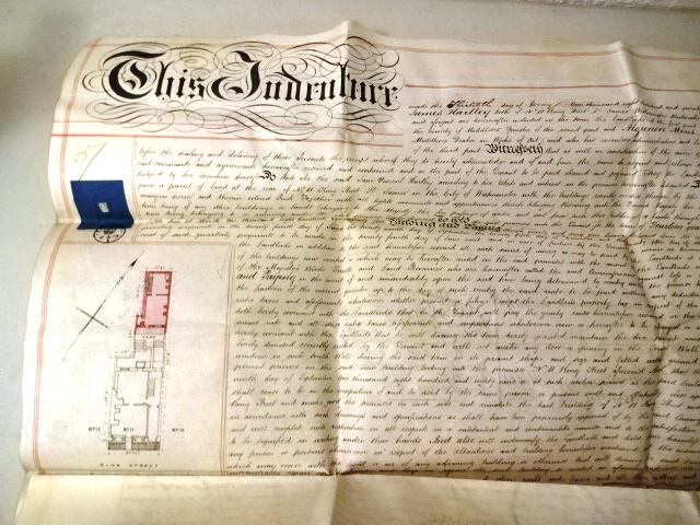 1878 Vellum Deed Algernon Marsden Seal Plan (1 of 4)