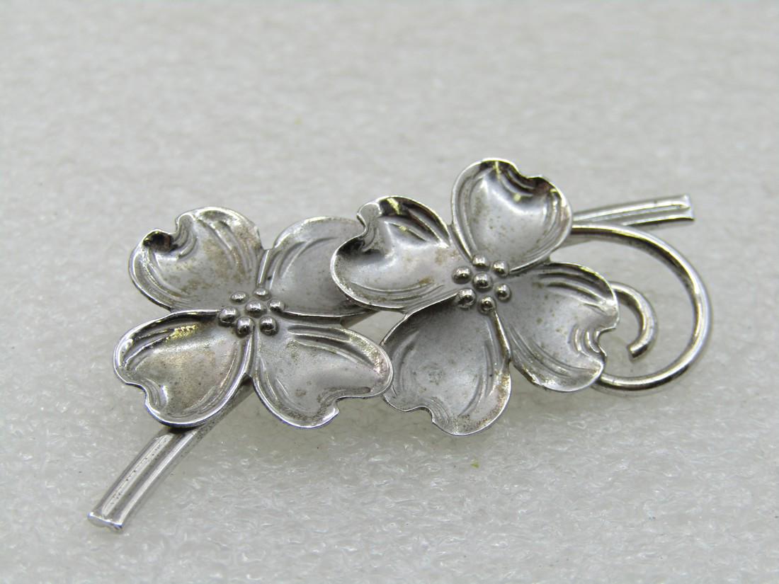 Vintage Beau Sterling Dogwood Brooch, 1950's-1960's (1 of 5)