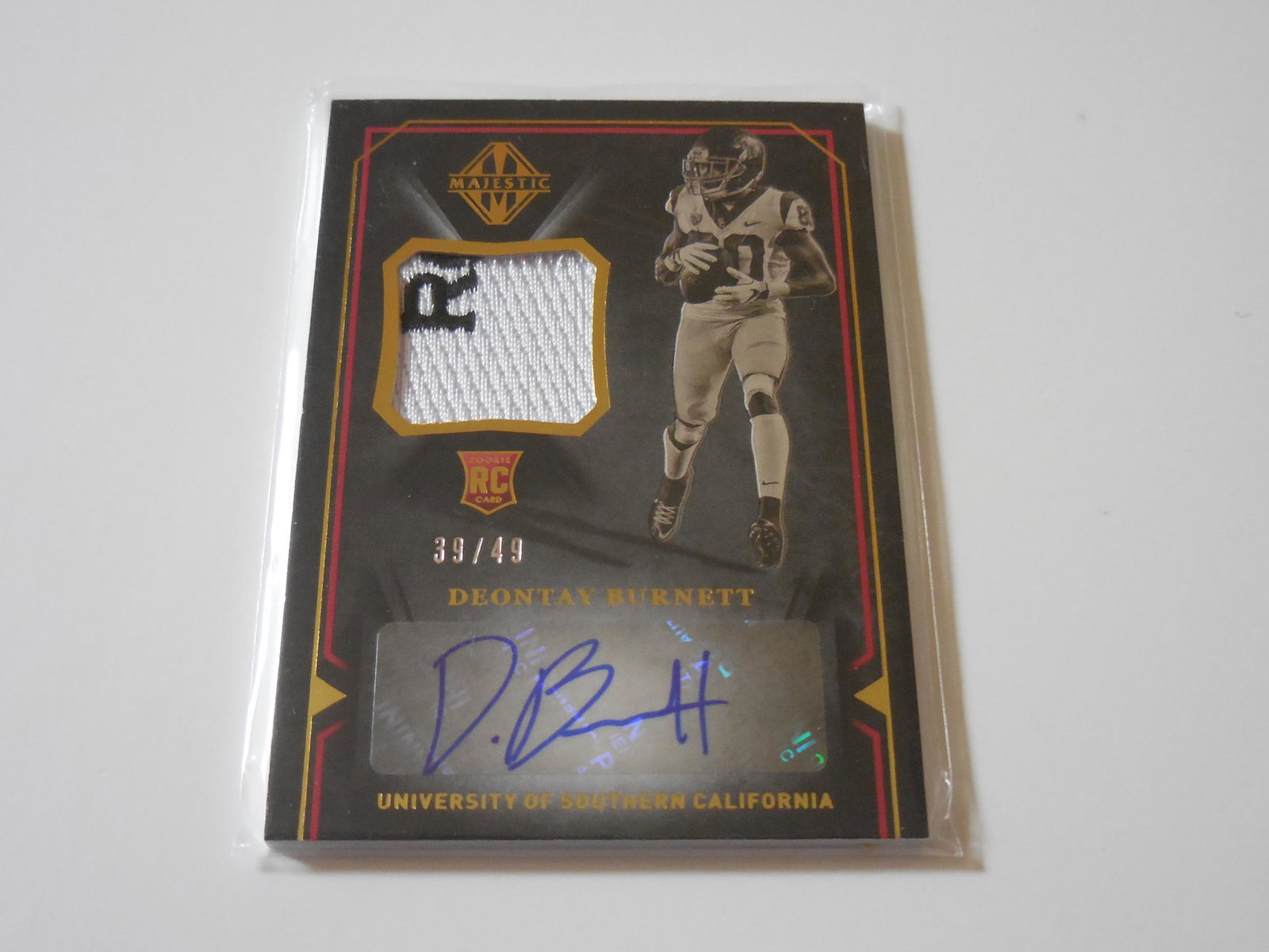 2018 PANINI MAJESTIC DEONTAY BURNETT ROOKIE PATCH AUTO (1 of 2)