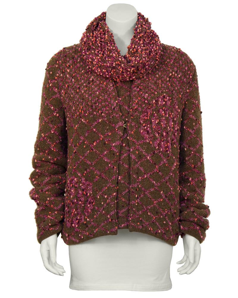 Chanel Brown & Pink Chunky Knit Sweater Set (1 of 6)