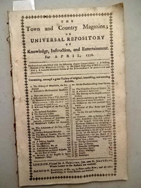 1778 Magazine Engravings American War (1 of 2)