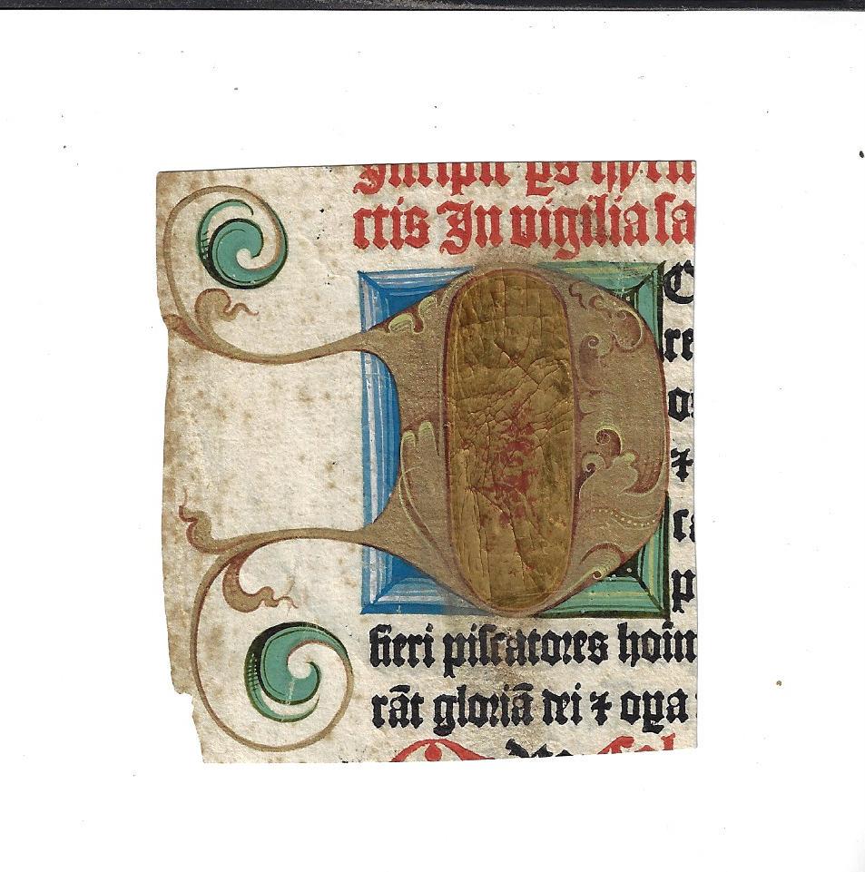 15th c Decorative Initial Gold Leaf (1 of 2)
