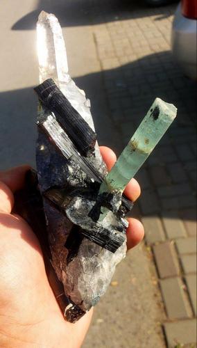 Aquamarine Black Tourmaline And Rutile Quartz Amazing (1 of 2)