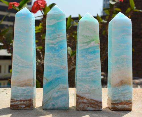 930 Grams Blue Caribbean Calcite Towers (1 of 4)
