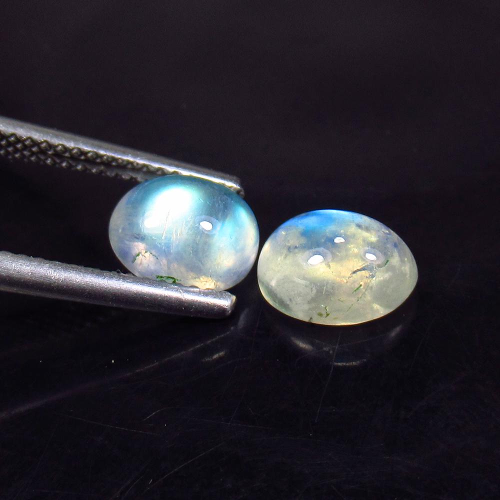 3.47 Ct Natural Blue Moonstone Oval Pair (1 of 3)