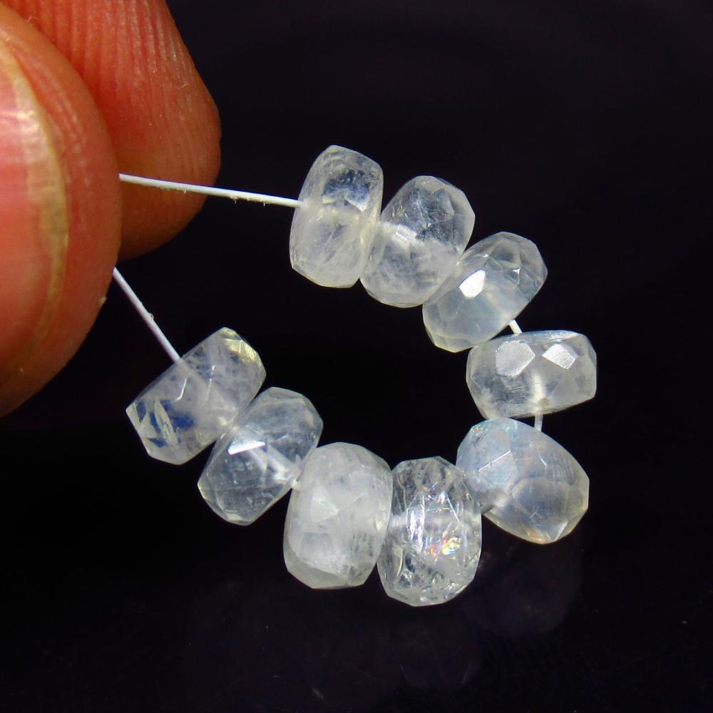 8.75 Ct Natural 9 Drilled Blue Moonstone Round Beads: No Reserve! Title: 8.75 Ct Natural 9 Drilled Blue Moonstone Round Beads Stone Clarity: Semi-Transparent Gemstone: Natural Moonstone Beads Carat Weight: 8.75 Size/Dimension: 5.70 - 6.00 mm / 9 PC's Add