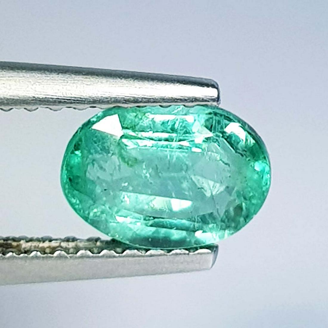 0.95 Ct Natural Emerald Oval Cut (1 of 5)