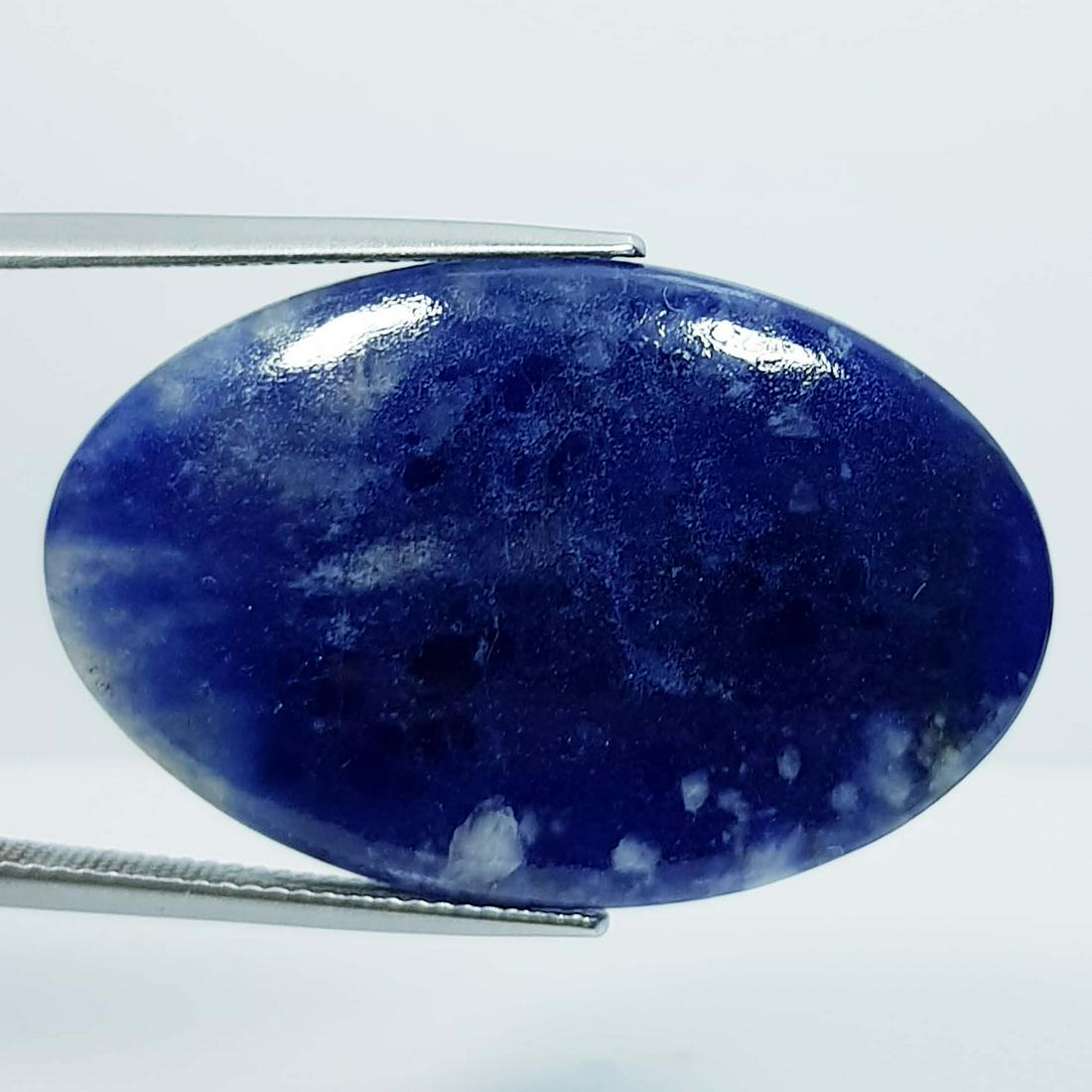 28.80 ct Natural Sodalite: No Reserve! Title: 28.80 ct Natural Sodalite Color/Clarity: Opaque Gemstones: Loosegemstone Carat Weights: 28.8 Size/Dimensions: 35.00 x 22.90 x 4.90 Additional Information: Oval - Brazil Shipping: