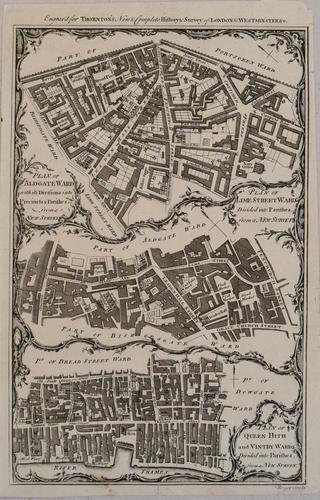 1760 c. Thornton Plan of London Wards of Aldgate, Lime (1 of 1)