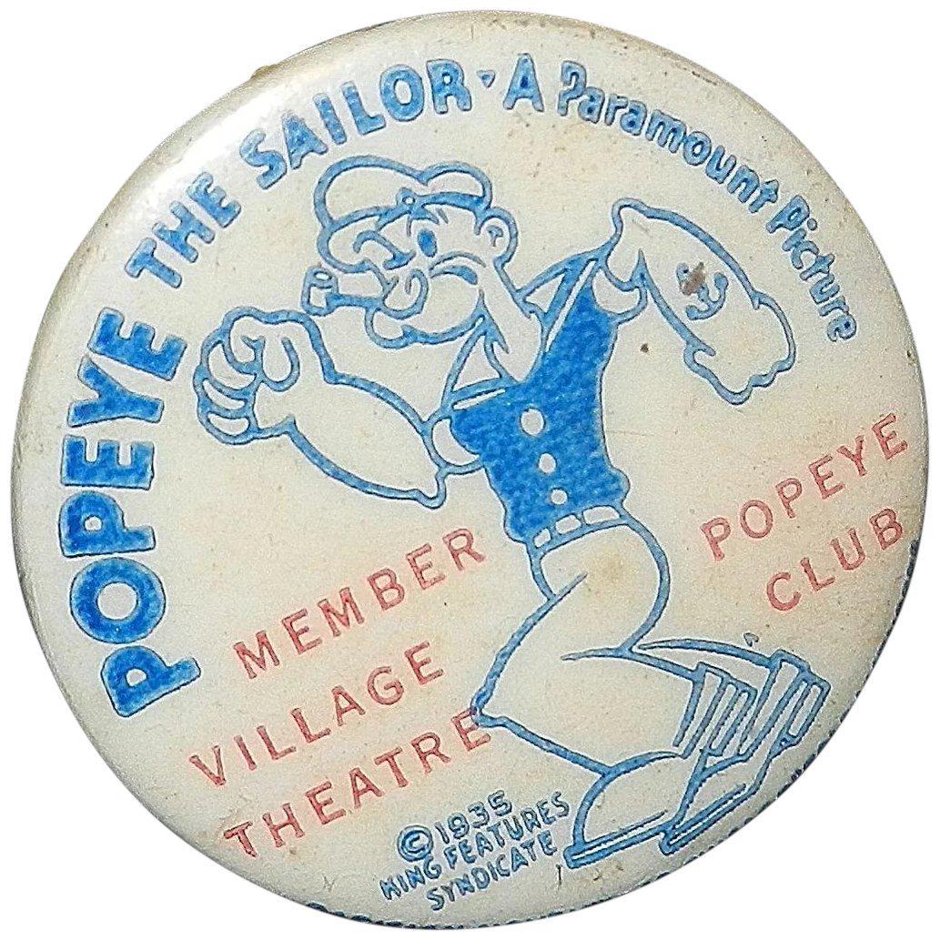 Vintage Popeye the Sailor Pinback Button- Paramount (1 of 6)