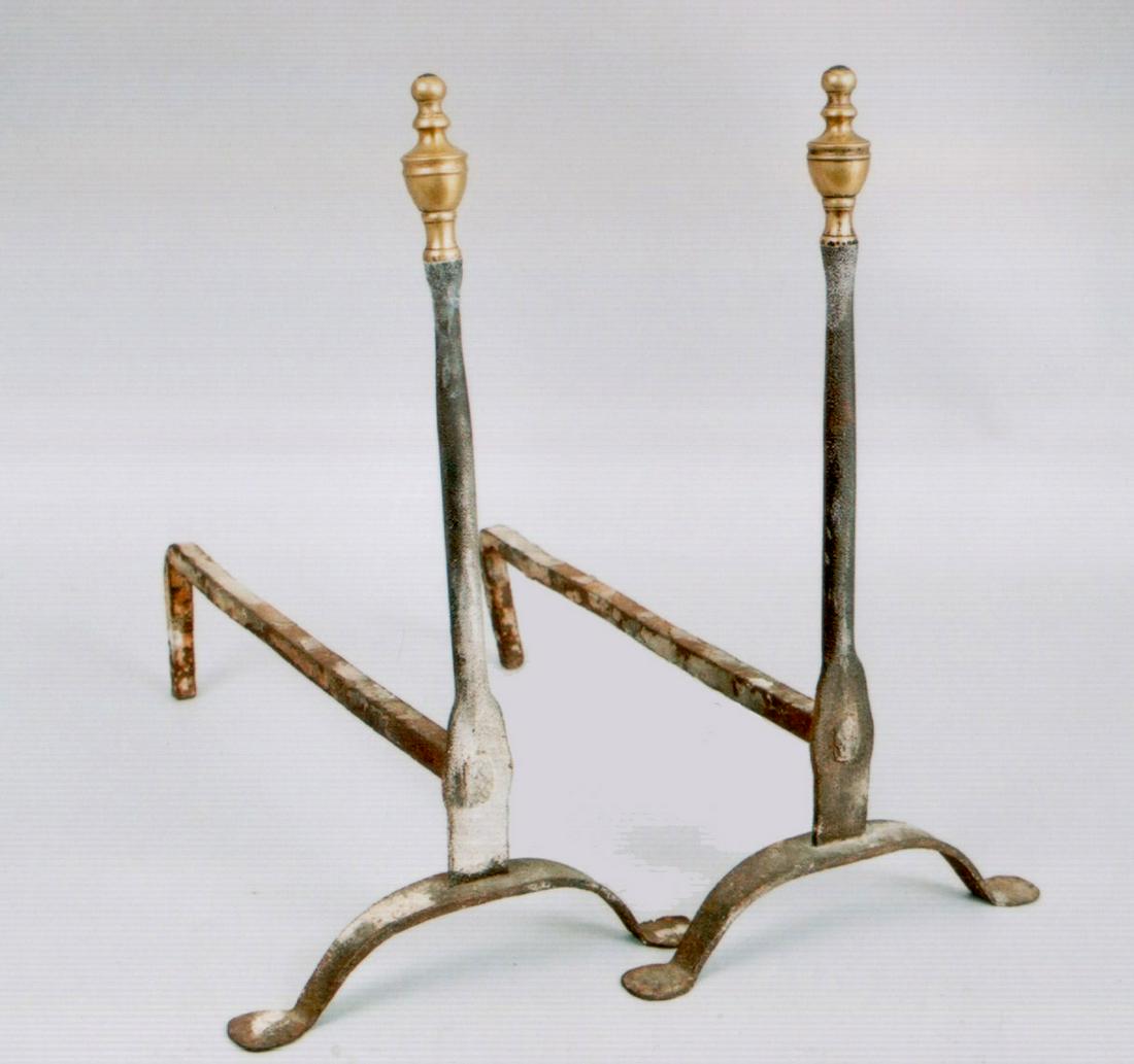 A scarce pair of late 18th century iron andirons (1 of 1)