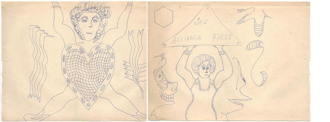 Woman in Heart: 2-sided sketches by Lewis Smith (1 of 3)