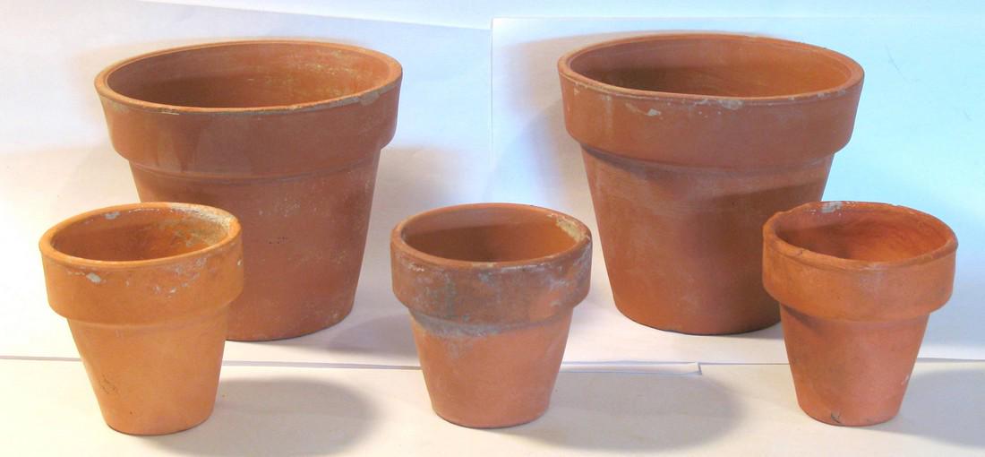 Vintage Small Red Clay Flower Pots (1 of 1)