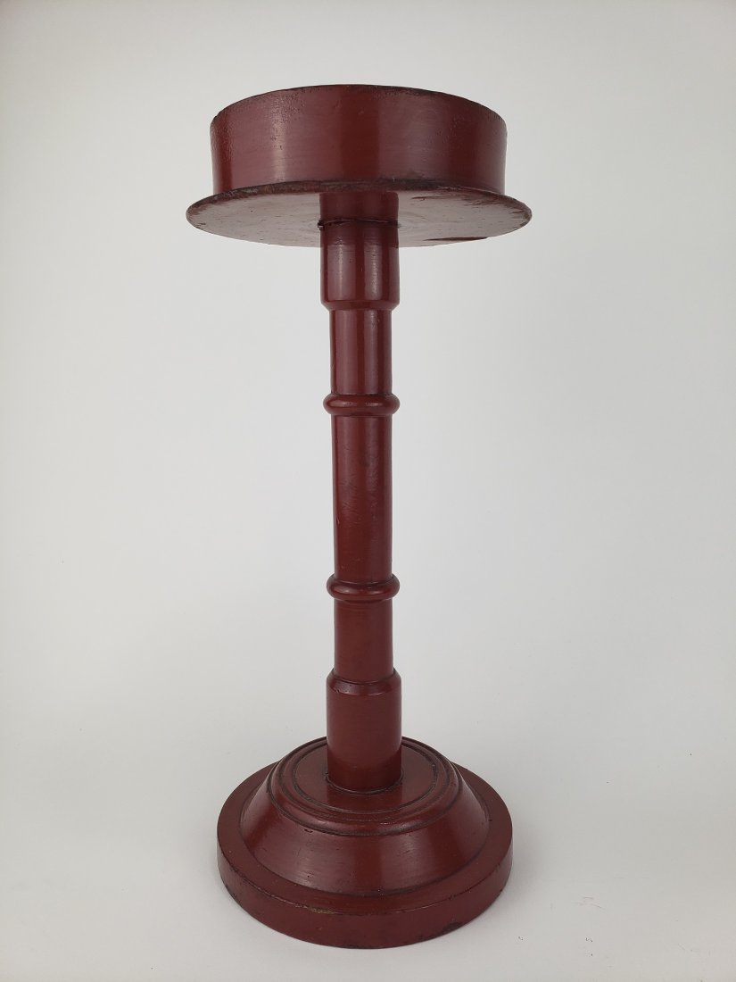 Antique Laquered Wood Hat or Wig Stand Display (1 of 5)