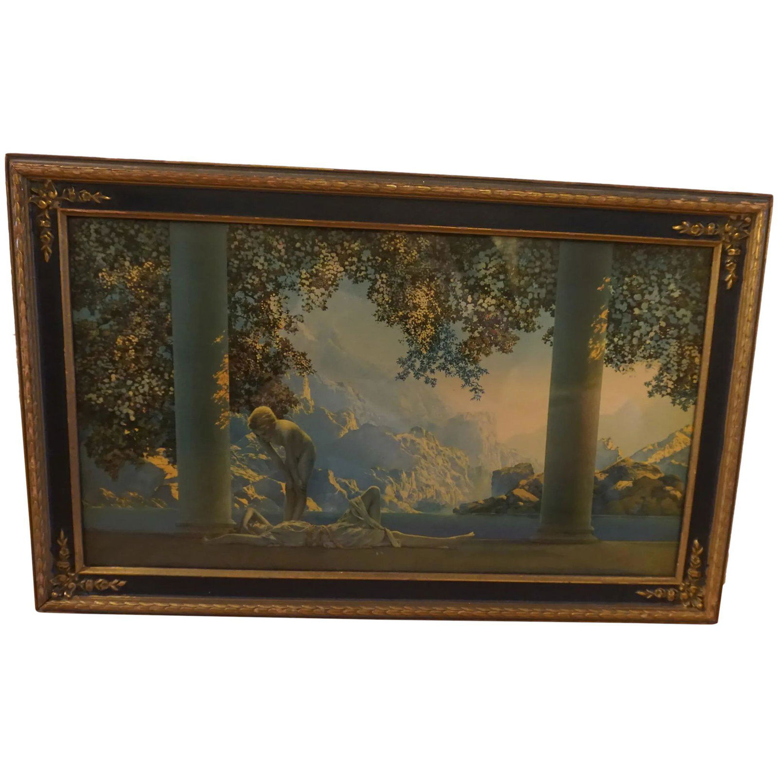 Vintage MAXFIELD PARRISH Original DAYBREAK Framed Print (1 of 13)