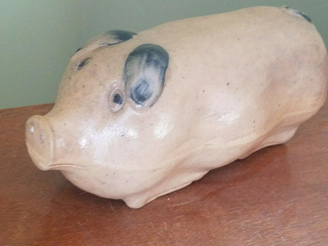 Stoneware pig whiskey container decanter flask anna (1 of 16)