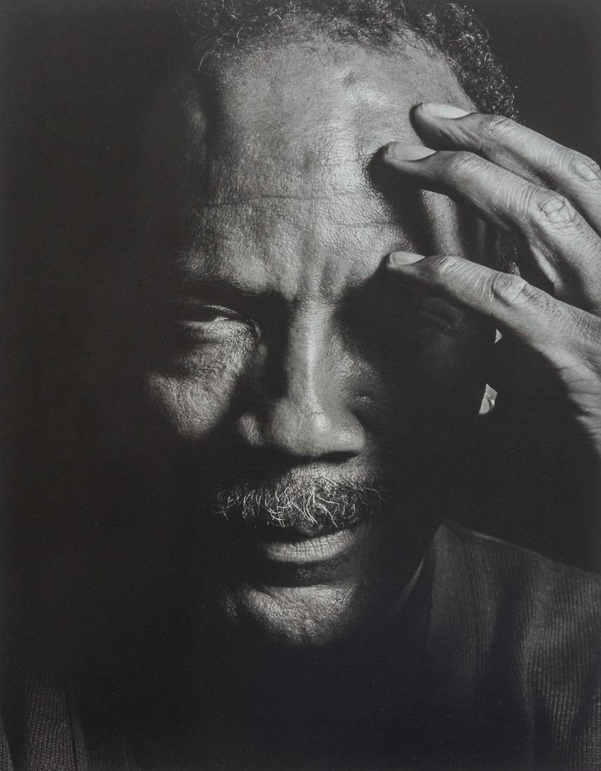 PATRICK DEMARCHELIER - Quincy Jones: Artist: Patrick Demarchelier Title:Quincy Jones Medium: Photo Litho, 1997, USA Dimensions: 9.3x11.95 Description: Heat Wax Mounted on 12x16" Conservation Board Artist Bio: Patrick Demarchelier ( b. 19