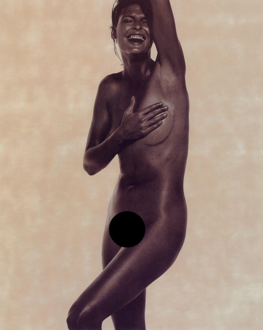 KARL LAGERFELD - Linda Evangelista: Artist: Karl Lagerfeld Title:Linda Evangelista Medium: 1997 Large Satin Finish Umber Photolithograph Dimensions: 10.75x13.4" on 11.5x14" sheet Description: Unmounted Artist Bio: Karl Otto Lagerfeld wa