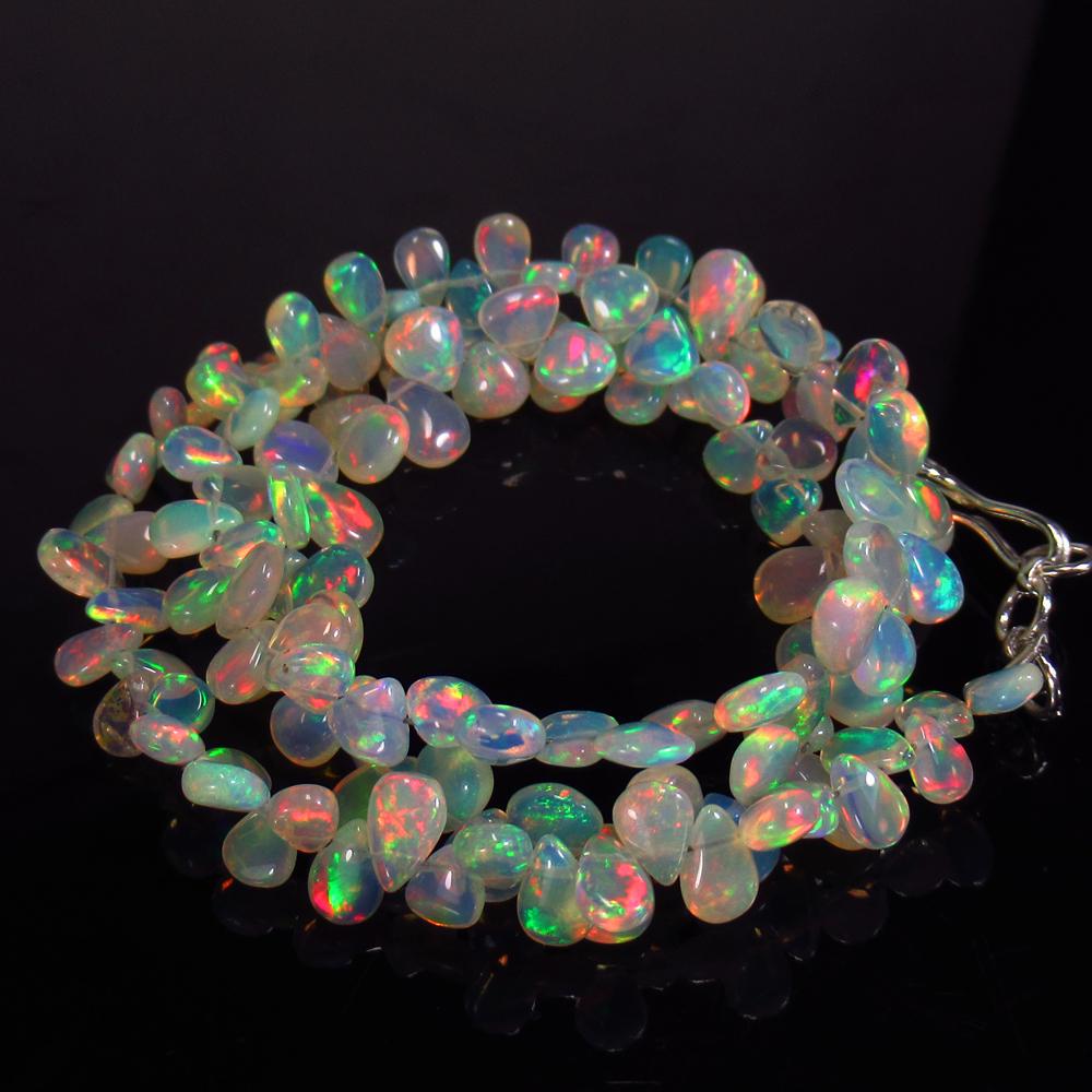 55.68 Ct 925 Silver 131 Multi-Color Fire Pear Opal (1 of 3)