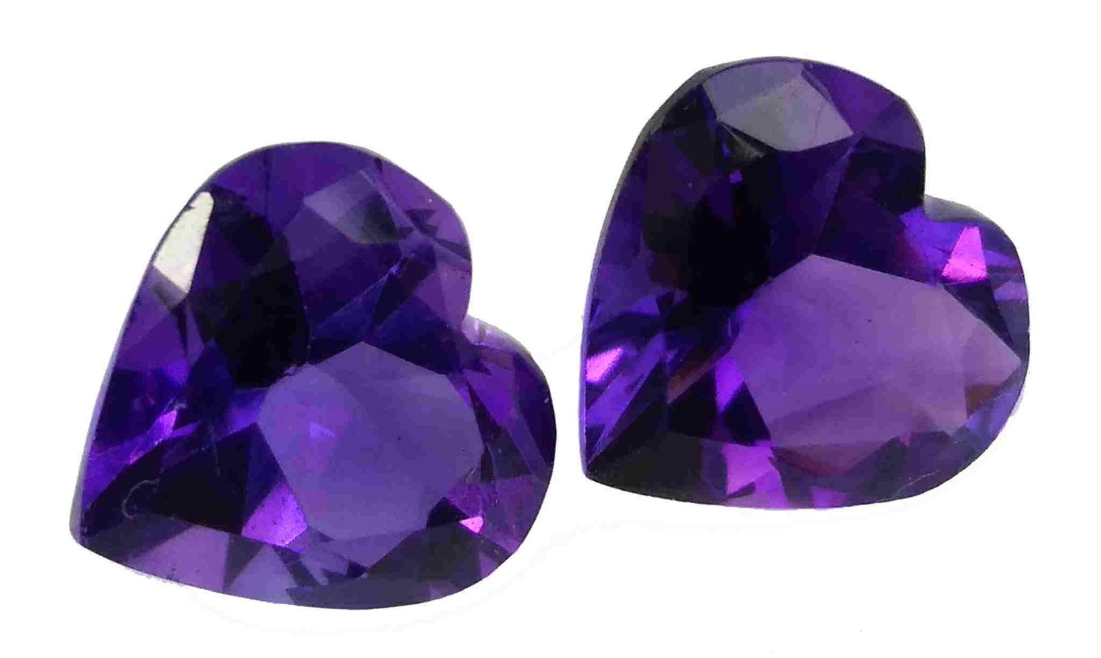 6.65 CTS 2 PCS PAIR NATURAL BOLIVIA AMETHYST HEART (1 of 3)