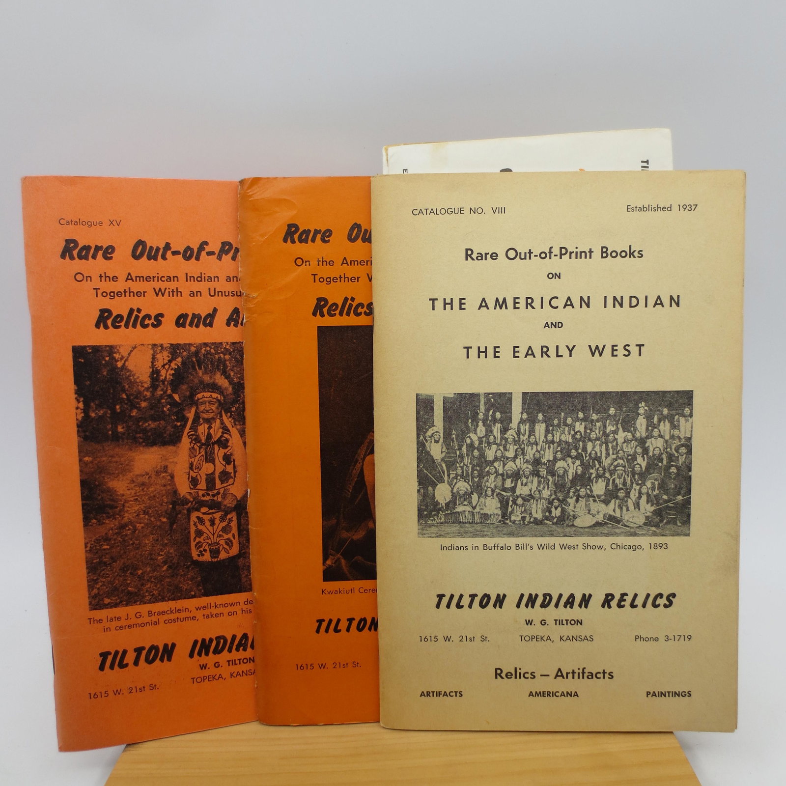 Tilton Indian Relics: American Indian Books and Relics: Title: Tilton Indian Relics: American Indian Books and Relics (3 Catalogs) First editions Description: Three stapled booklet catalogs from Tilton Indian Relics (one of the largest Indian relic and boo