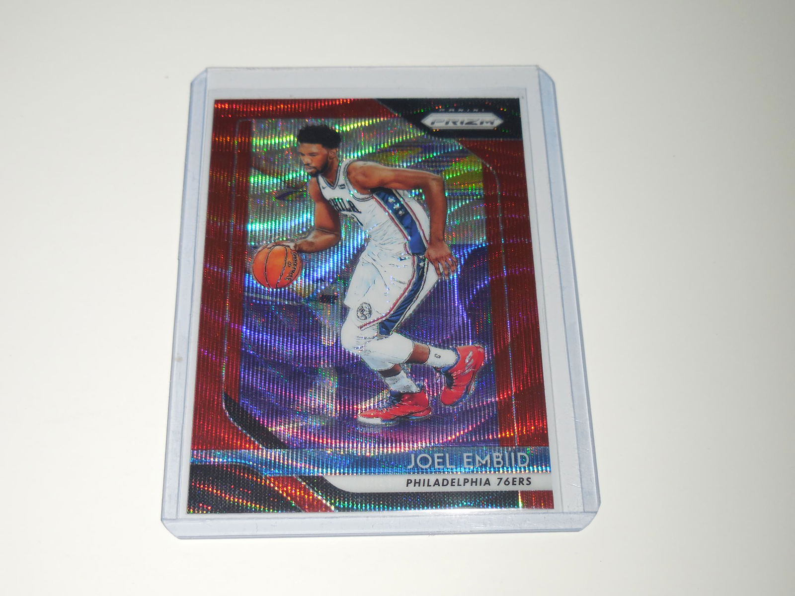 2018-19 PANINI PRIZM #259 JOEL EMBIID RED WAVE PRIZM (1 of 2)