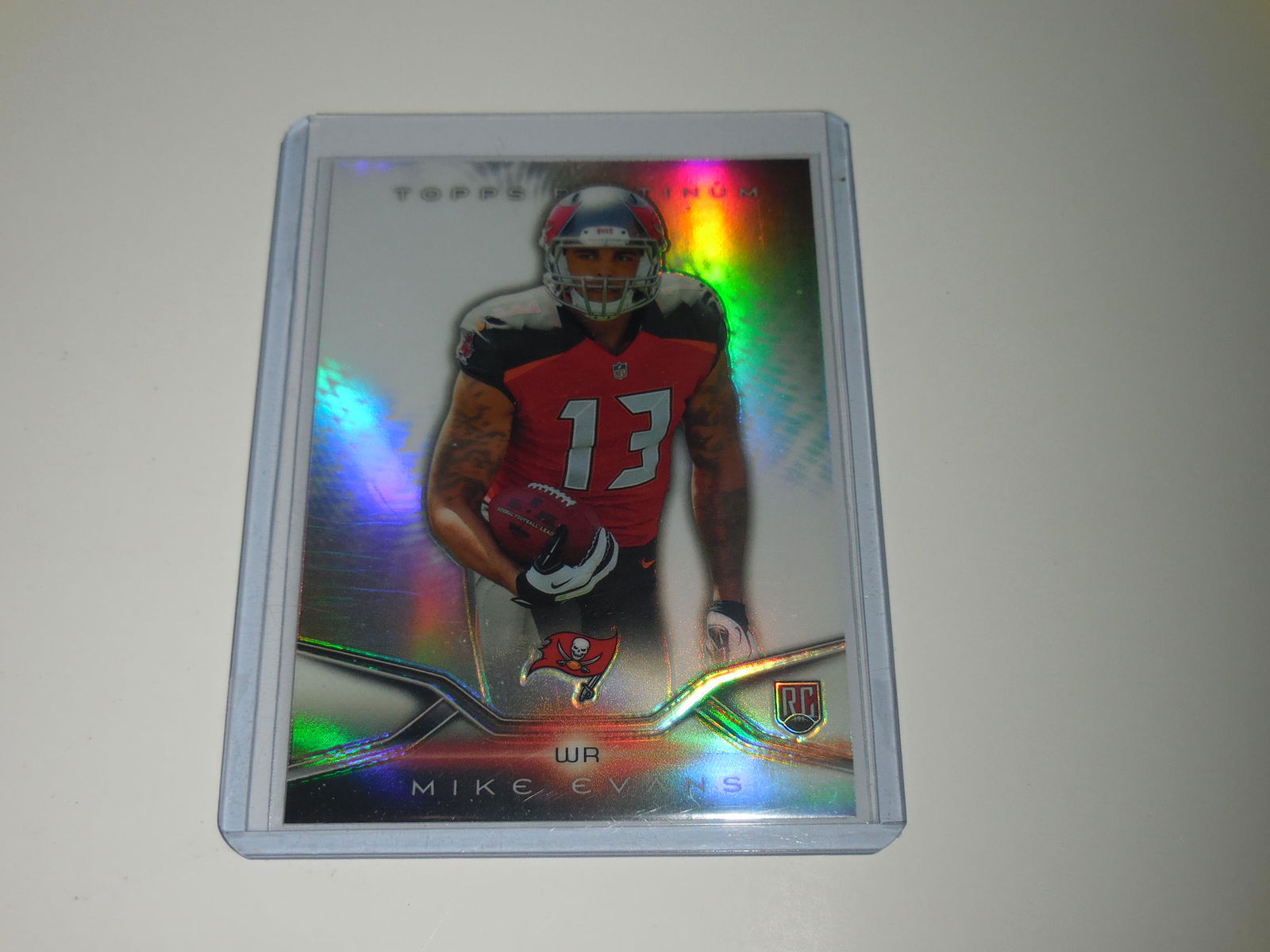 2014 TOPPS PLATINUM #150 MIKE EVANS REFRACTOR ROOKIE (1 of 2)