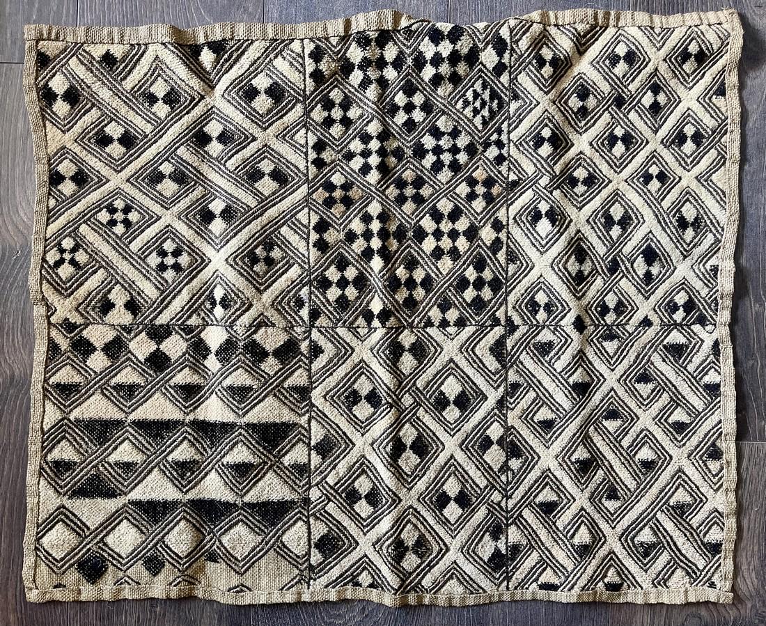 Kuba cloth from a published and renowned collection: The Sam Hilu Collection of Kuba Textiles was published by Schiffer Books in 2003 in Textile Art of the Bakuba: Velvet Embroideries in Raffia, and was exhibited in 2008-2009 in the comprehensive and hi