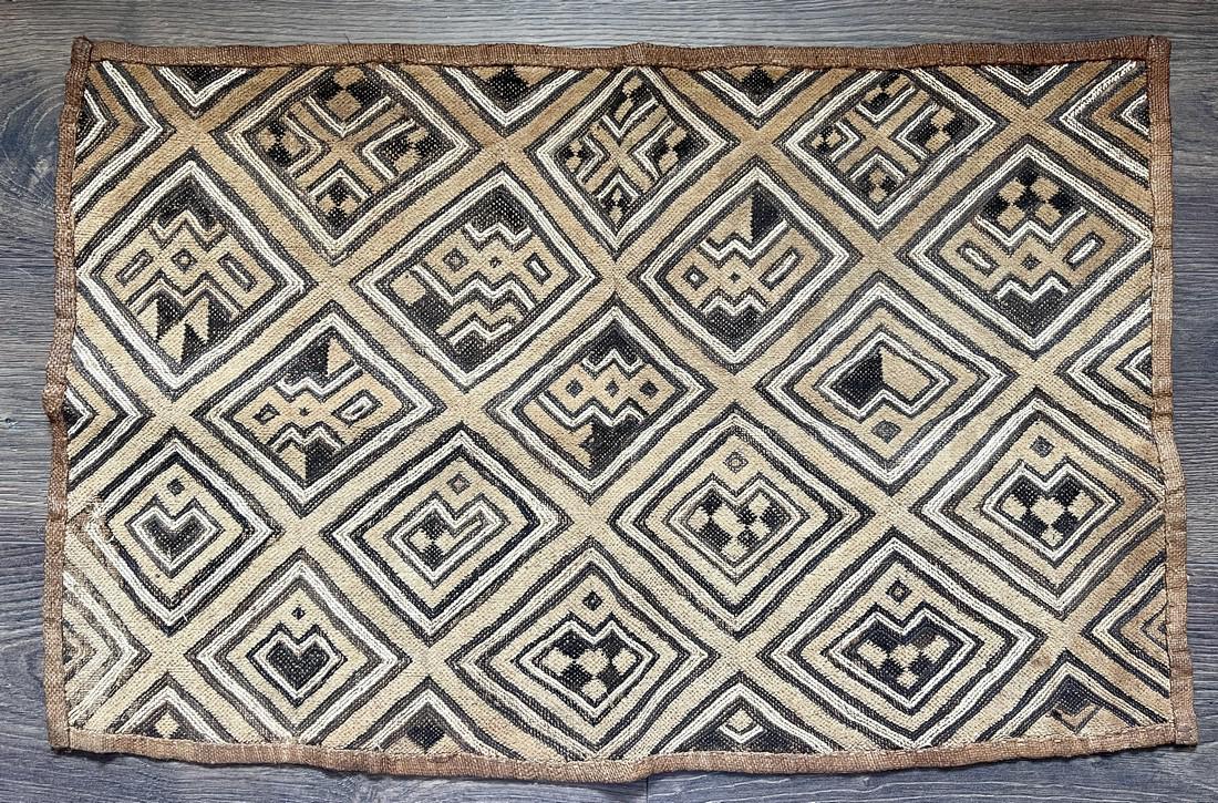 Kuba cloth from a published and renowned collection: The Sam Hilu Collection of Kuba Textiles was published by Schiffer Books in 2003 in Textile Art of the Bakuba: Velvet Embroideries in Raffia, and was exhibited in 2008-2009 in the comprehensive and hi