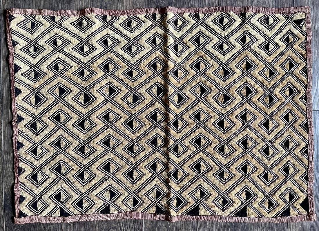 Kuba cloth from a published and renowned collection: The Sam Hilu Collection of Kuba Textiles was published by Schiffer Books in 2003 in Textile Art of the Bakuba: Velvet Embroideries in Raffia, and was exhibited in 2008-2009 in the comprehensive and hi