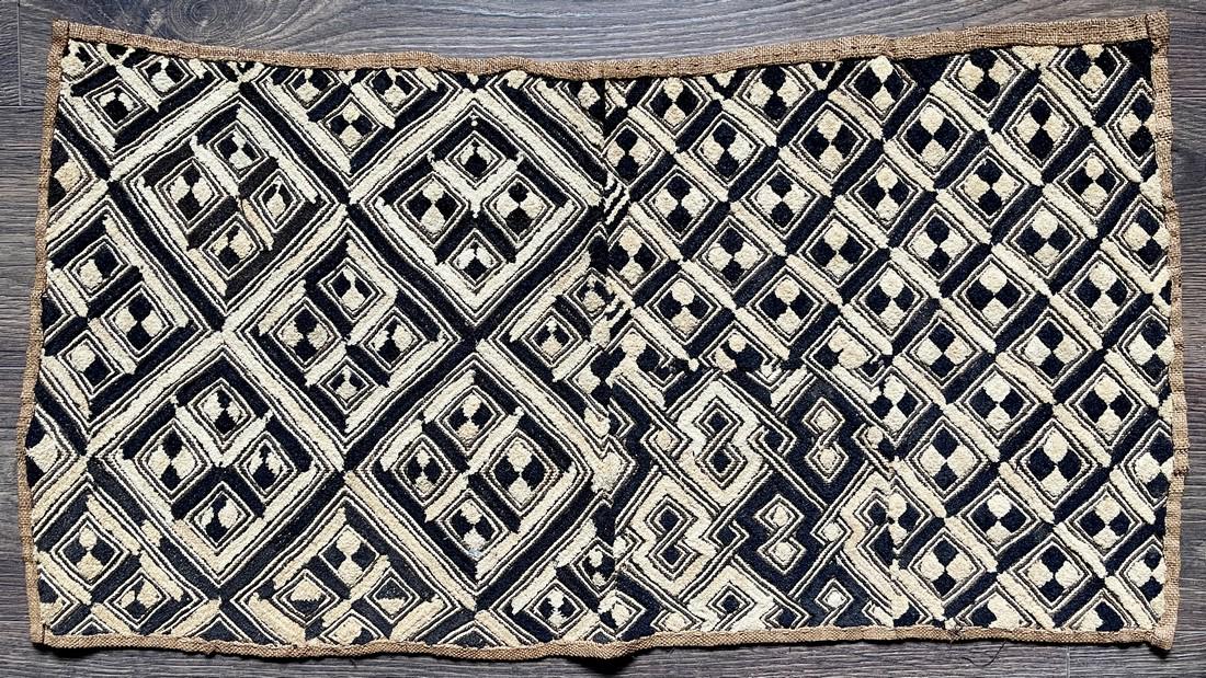 Kuba cloth from a published and renowned collection: The Sam Hilu Collection of Kuba Textiles was published by Schiffer Books in 2003 in Textile Art of the Bakuba: Velvet Embroideries in Raffia, and was exhibited in 2008-2009 in the comprehensive and hi