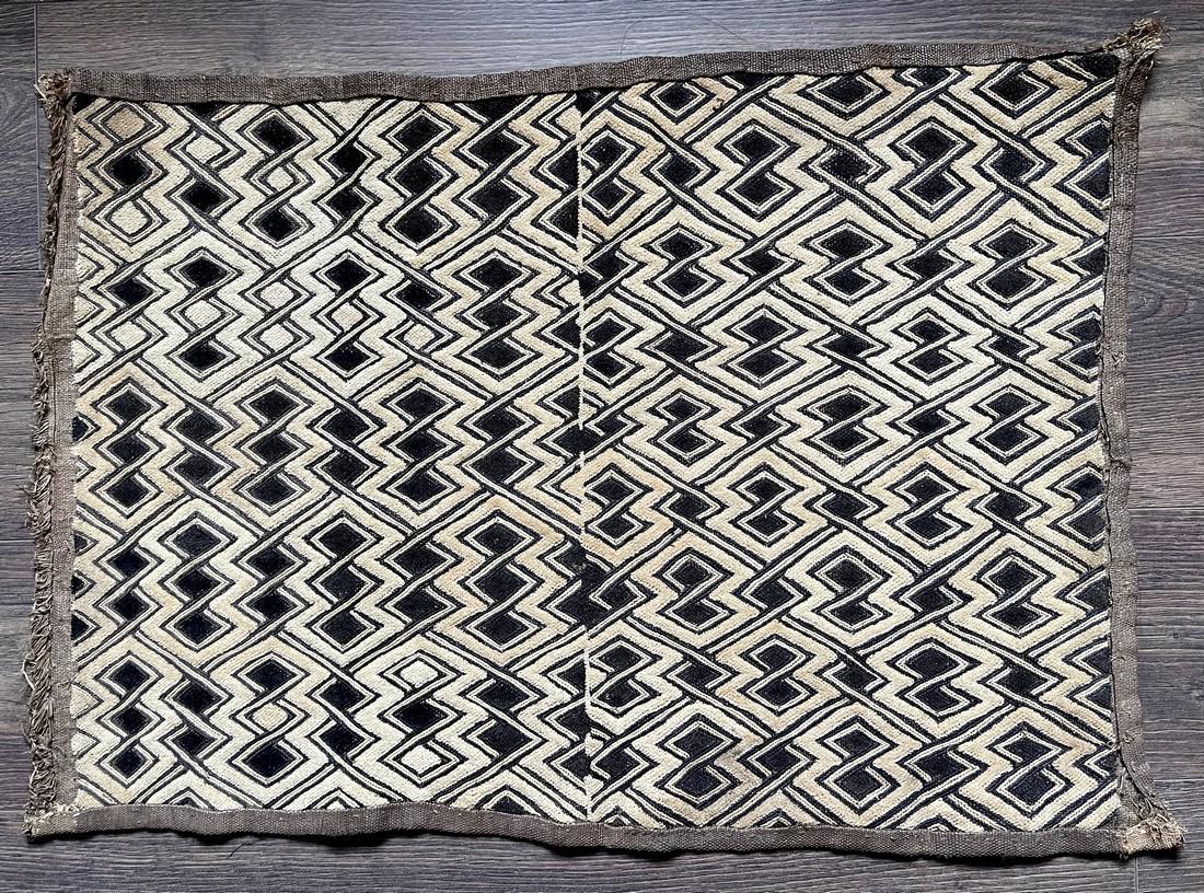 Kuba cloth from a published and renowned collection: The Sam Hilu Collection of Kuba Textiles was published by Schiffer Books in 2003 in Textile Art of the Bakuba: Velvet Embroideries in Raffia, and was exhibited in 2008-2009 in the comprehensive and hi