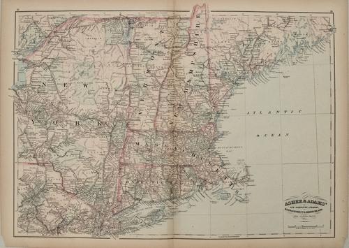 1872 Asher and Adams Map of New England States -- Asher (1 of 1)