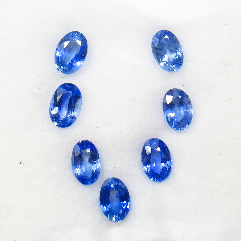 4.35 Ctw Natural 7 Ceylon Blue Sapphire Oval Necklace (1 of 3)