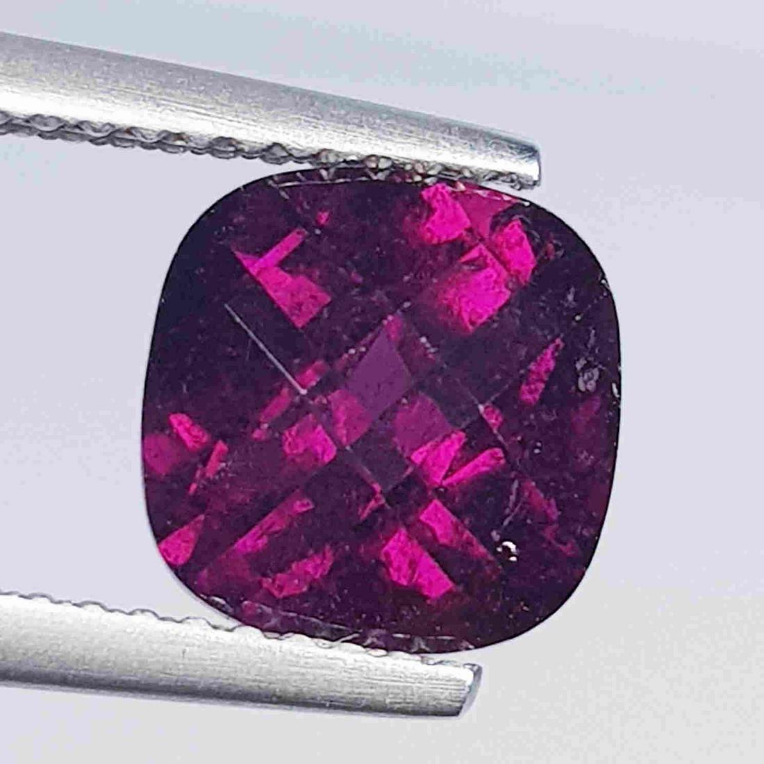Natural Rhodolite Garnet Cushion Cut 3.09 ct: No Reserve! Title: Natural Rhodolite Garnet Cushion Cut 3.09 ct Color/Clarity: VVS - VS Carat Weight: 3.09 Size/Dimensions: 8.00 x 8.00 x 5.70 Additional Information: Cushion - Burma Shipping: Domest